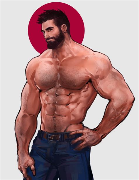 drawing of muscular man